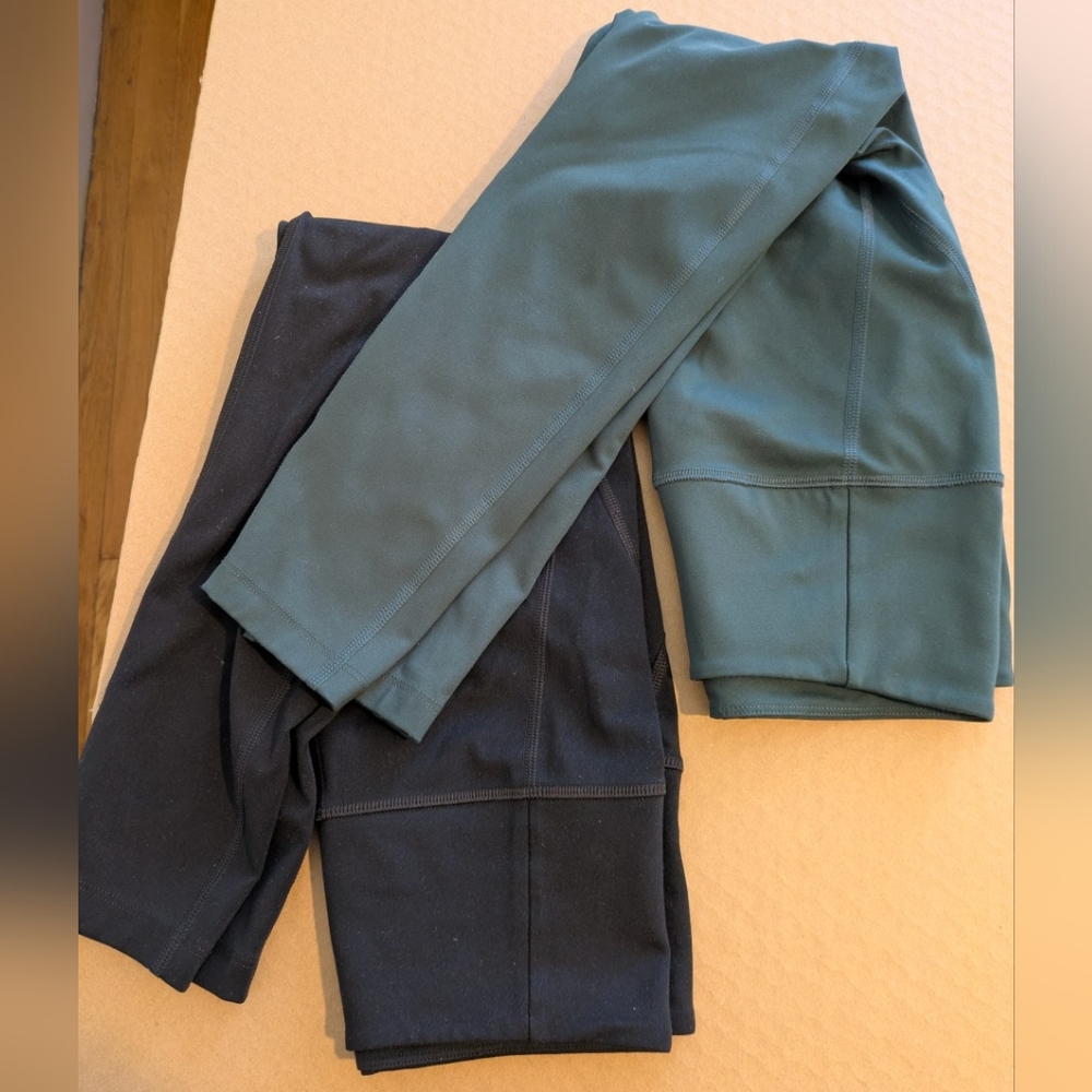 Girlfriend Collective Leggings Bundle, size small, green and black